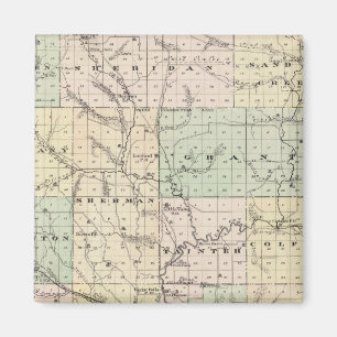 Map of Dunn County, State of Wisconsin Magnet