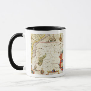 Map of East Africa and Madagascar, 1596 (hand colo Mug