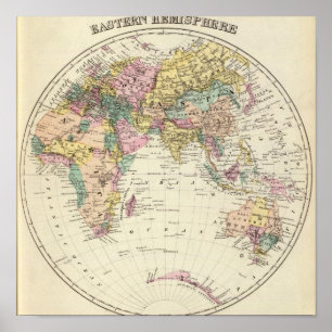 Map of Eastern Hemisphere Poster