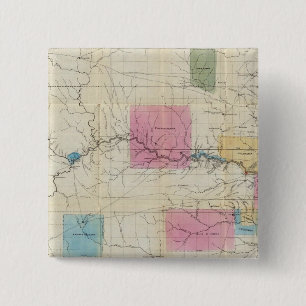 Map of Eastern Kansas 15 Cm Square Badge