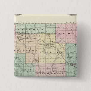 Map of Eau Claire County, State of Wisconsin 15 Cm Square Badge