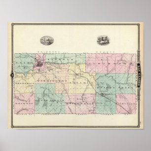 Map of Eau Claire County, State of Wisconsin Poster