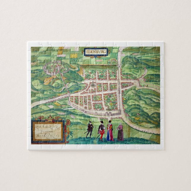 Map of Edinburgh, from 'Civitates Orbis Terrarum' Jigsaw Puzzle (Horizontal)