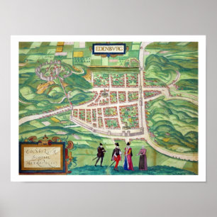 Map of Edinburgh, from 'Civitates Orbis Terrarum' Poster