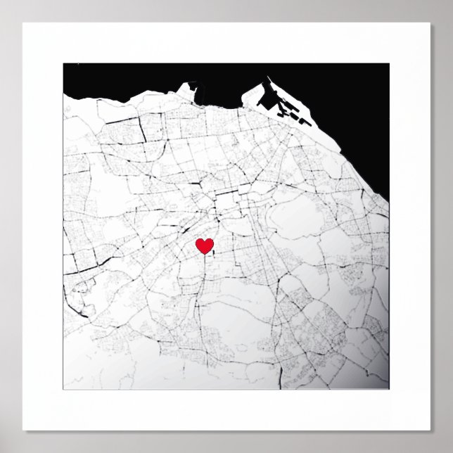 Map of Edinburgh Scotland Chic Modern Elegant Gift Foil Prints (Front)