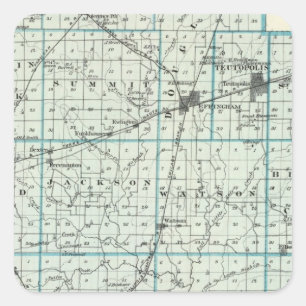 Map of Effingham County Square Sticker