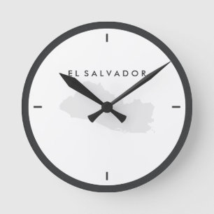Map of El Salvador Round Clock