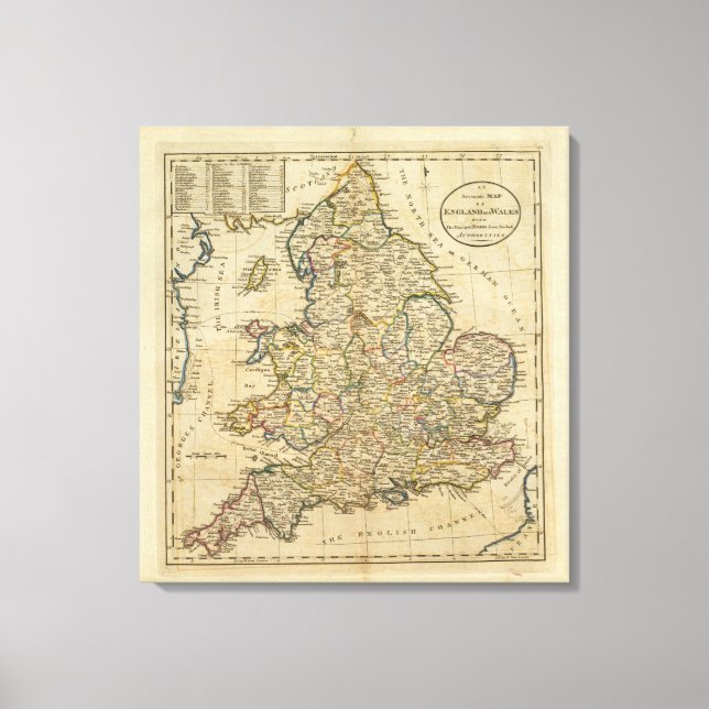 Map of England and Wales Canvas Print (Front)