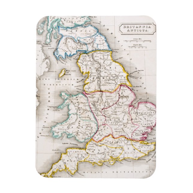 Map of England | Britannia Antiqua Magnet (Vertical)
