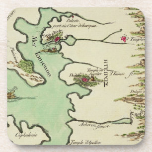 Map of Epirus for 'Andromache' by Jean Racine, fro Coaster
