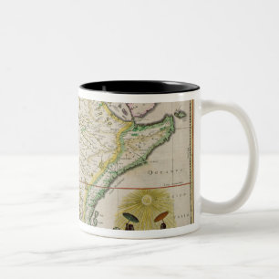 Map of Ethiopia showing five African states Two-Tone Coffee Mug