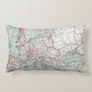 MAP OF EUROPE, 12th CENTURY Lumbar Cushion