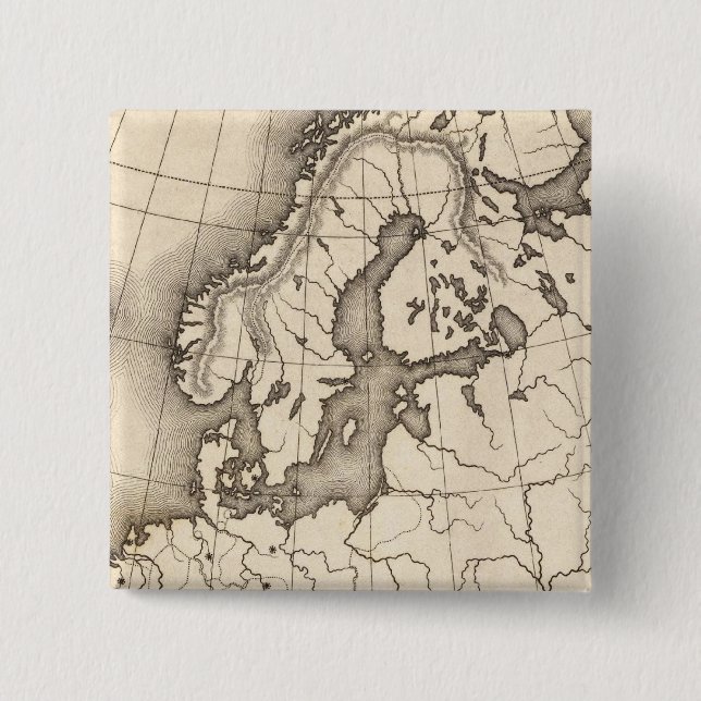 Map of Europe 15 Cm Square Badge (Front)