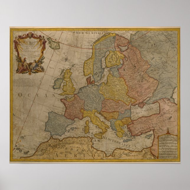 Map of Europe | 1700 Poster (Front)