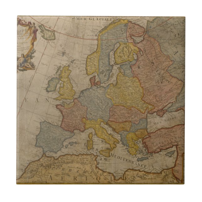 Map of Europe | 1700 Tile (Front)