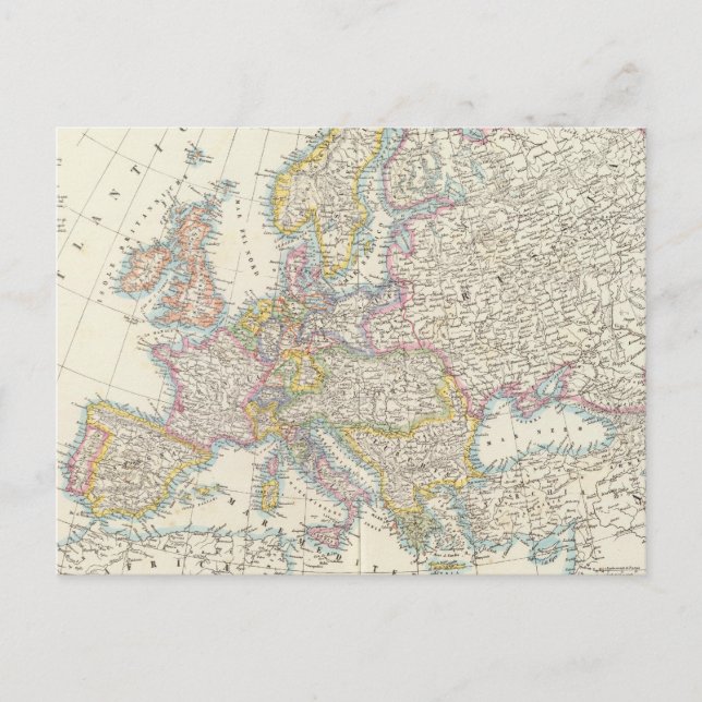 Map of Europe 3 Postcard (Front)