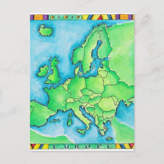 Map of Europe 3 Postcard (Front)