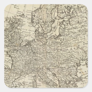 Map of Europe 3 Square Sticker