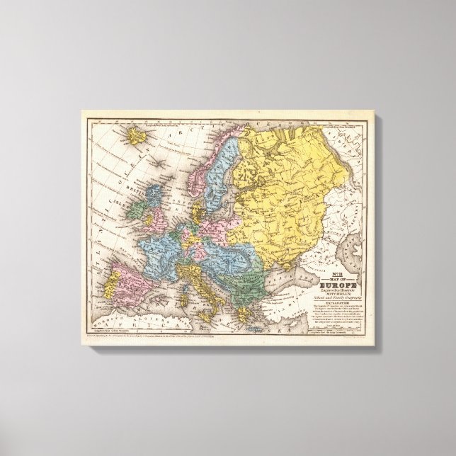 Map of Europe 4 Canvas Print (Front)