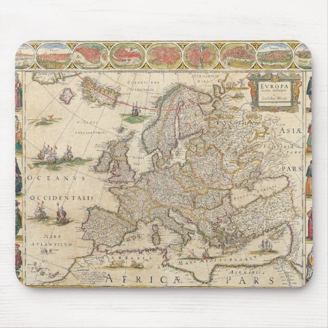 Map of Europe 6 Mouse Mat (Front)
