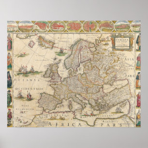 Map of Europe 6 Poster