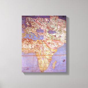 Map of Europe and Africa Canvas Print