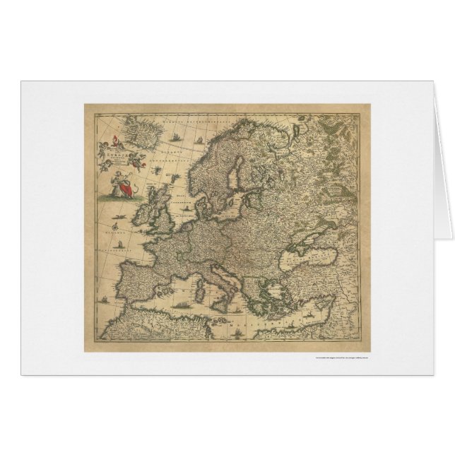 Map of Europe by Frederico de Wit 1700 (Front Horizontal)