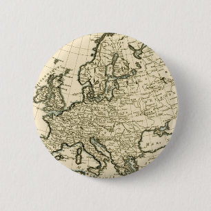 Map of Europe by Guillaume Raynal 6 Cm Round Badge