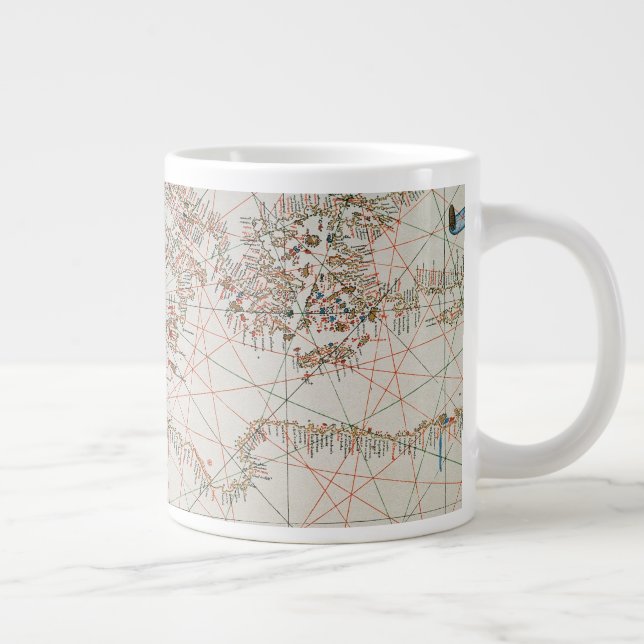 Map of Europe & Coasts of North Africa Large Coffee Mug (Right)