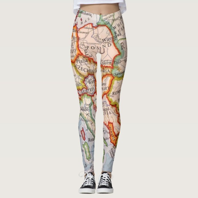 Map of Europe Leggings (Front)