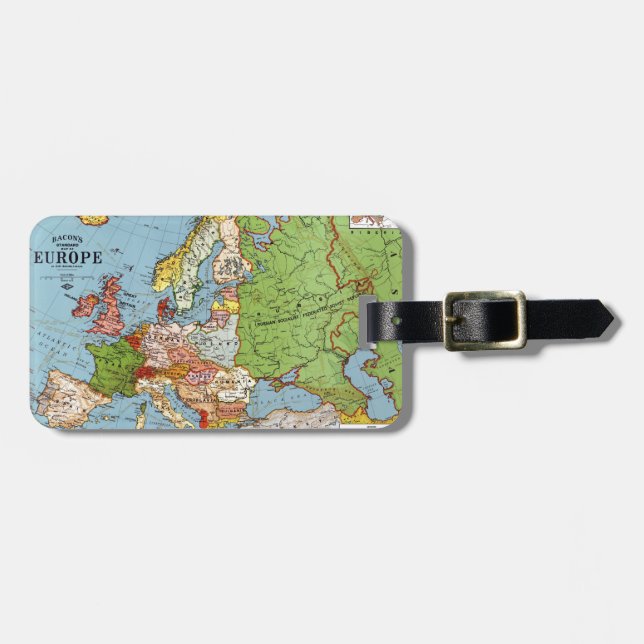Map of Europe Luggage Tag (Front Horizontal)