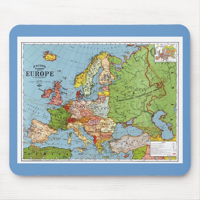 Map of Europe Mouse Mat (Front)