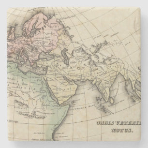 map of Europe, Northern Africa and Southeast Asia Stone Coaster