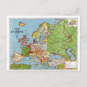Map of Europe Postcard