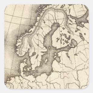 Map of Europe Square Sticker