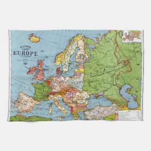 Map of Europe Tea Towel
