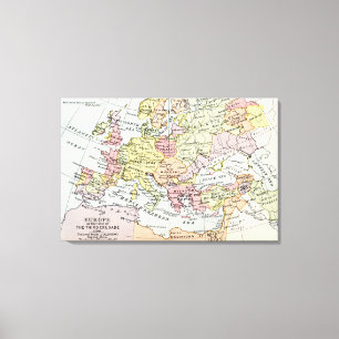 Map of Europe   The Third Crusade Canvas Print