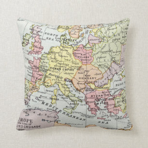 Map of Europe   The Third Crusade Cushion