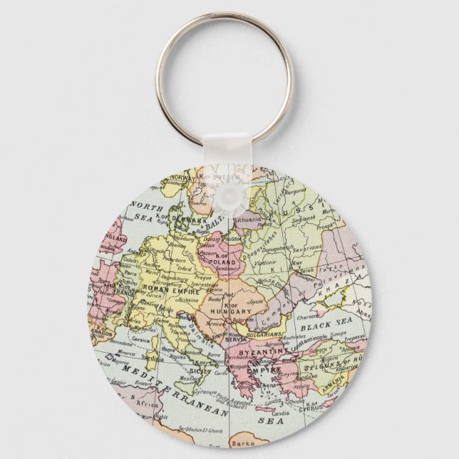 Map of Europe | The Third Crusade Key Ring (Front)