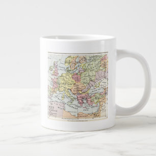 Map of Europe The Third Crusade Large Coffee Mug
