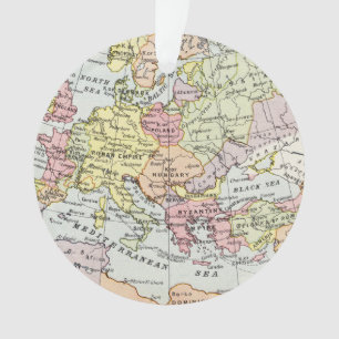 Map of Europe The Third Crusade Ornament