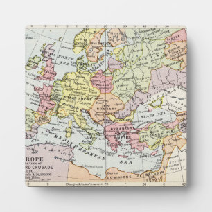 Map of Europe The Third Crusade Plaque