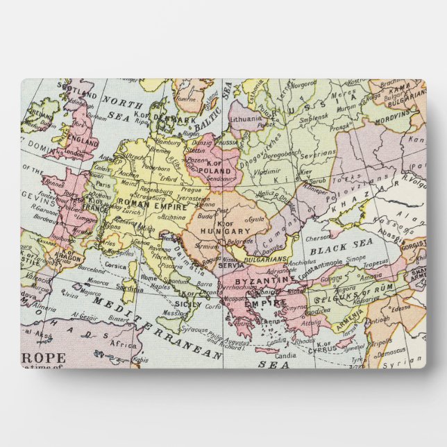 Map of Europe | The Third Crusade Plaque (Front)