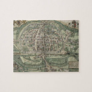 Map of Exeter, from 'Civitates Orbis Terrarum' by Jigsaw Puzzle