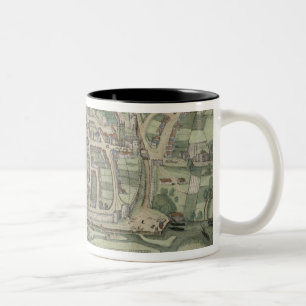 Map of Exeter, from 'Civitates Orbis Terrarum' by Two-Tone Coffee Mug