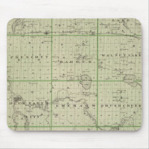 Map of Faribault County, Minnesota Mouse Mat