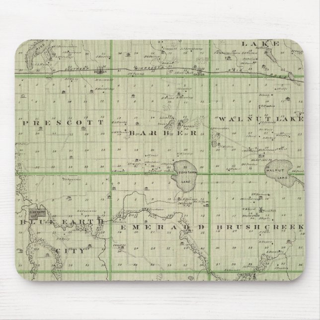 Map of Faribault County, Minnesota Mouse Mat (Front)