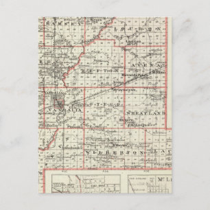 Map of Fayette County, Mt Vernon and McLeansboro Postcard