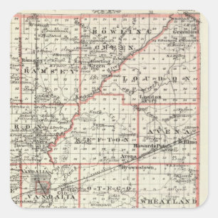 Map of Fayette County, Mt Vernon and McLeansboro Square Sticker