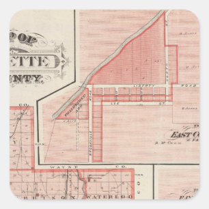 Map of Fayette County with East Connersville Square Sticker